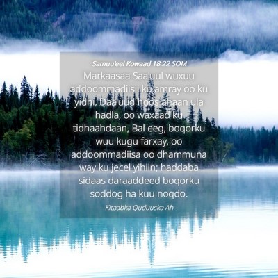 Picture 04 - Samuu'eel Kowaad 18:22 SOM - Markaasaa Saa'uul wuxuu addoommadiisii ku amray - Bible Verse Picture