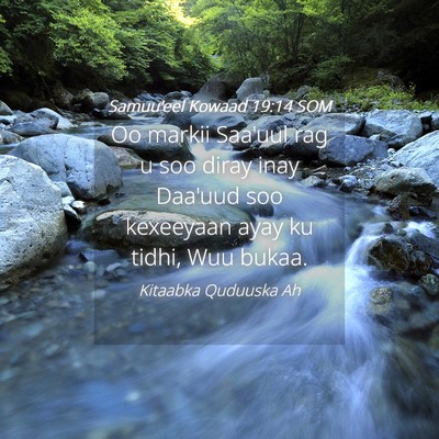 Picture 04 - Samuu'eel Kowaad 19:14 SOM - Oo markii Saa'uul rag u soo diray inay Daa'uud - Bible Verse Picture