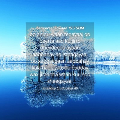 Picture 04 - Samuu'eel Kowaad 19:3 SOM - oo anigu waan tegayaa, oo beerta aad ku jirto - Bible Verse Picture