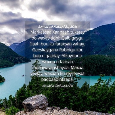 Picture 04 - Samuu'eel Kowaad 2:1 SOM - Markaasaa Xannaah tukatay oo waxay tidhi: - Bible Verse Picture