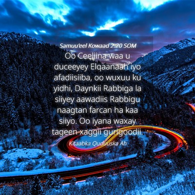 Picture 04 - Samuu'eel Kowaad 2:20 SOM - Oo Ceeliina waa u duceeyey Elqaanaah iyo - Bible Verse Picture