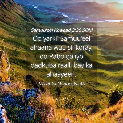 Picture 04 - Samuu'eel Kowaad 2:26 SOM - Oo yarkii Samuu'eel ahaana wuu sii koray, oo - Bible Verse Picture