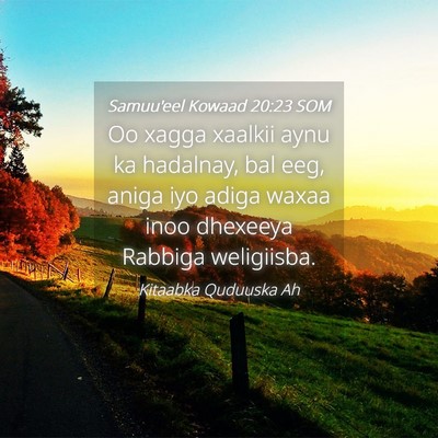 Picture 04 - Samuu'eel Kowaad 20:23 SOM - Oo xagga xaalkii aynu ka hadalnay, bal eeg, aniga - Bible Verse Picture