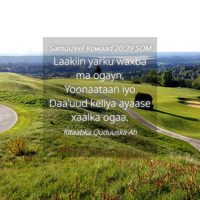 Picture 04 - Samuu'eel Kowaad 20:39 SOM - Laakiin yarku waxba ma ogayn, Yoonaataan iyo - Bible Verse Picture