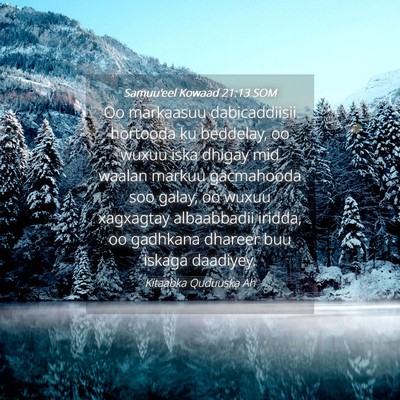Picture 04 - Samuu'eel Kowaad 21:13 SOM - Oo markaasuu dabicaddiisii hortooda ku beddelay, - Bible Verse Picture
