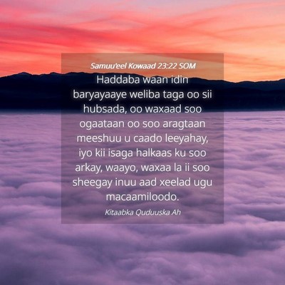 Picture 04 - Samuu'eel Kowaad 23:22 SOM - Haddaba waan idin baryayaaye weliba taga oo sii - Bible Verse Picture