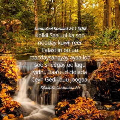 Picture 04 - Samuu'eel Kowaad 24:1 SOM - Kolkii Saa'uul ka soo noqday kuwii reer Falastiin - Bible Verse Picture