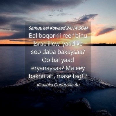 Picture 04 - Samuu'eel Kowaad 24:14 SOM - Bal boqorkii reer binu Israa'iilow, yaad ka soo - Bible Verse Picture