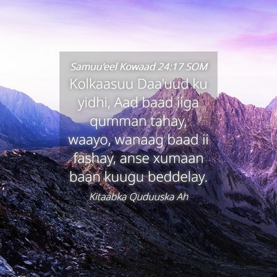Picture 04 - Samuu'eel Kowaad 24:17 SOM - Kolkaasuu Daa'uud ku yidhi, Aad baad iiga qumman - Bible Verse Picture