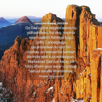 Picture 04 - Samuu'eel Kowaad 24:4 SOM - Oo Daa'uudna raggiisii waxay ku yidhaahdeen, Bal - Bible Verse Picture