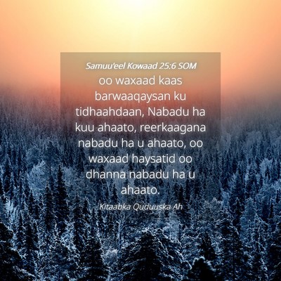 Picture 04 - Samuu'eel Kowaad 25:6 SOM - oo waxaad kaas barwaaqaysan ku tidhaahdaan, - Bible Verse Picture