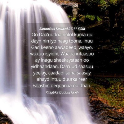 Picture 04 - Samuu'eel Kowaad 27:11 SOM - Oo Daa'uudna nolol kuma uu dayn nin iyo naag - Bible Verse Picture
