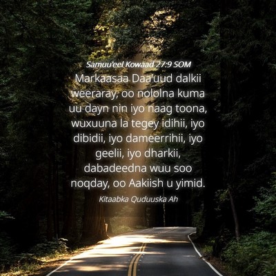 Picture 04 - Samuu'eel Kowaad 27:9 SOM - Markaasaa Daa'uud dalkii weeraray, oo nololna - Bible Verse Picture