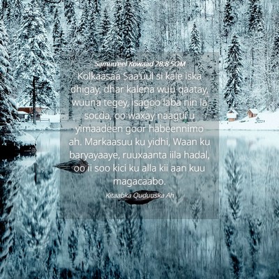 Picture 04 - Samuu'eel Kowaad 28:8 SOM - Kolkaasaa Saa'uul si kale iska dhigay, dhar - Bible Verse Picture