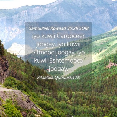 Picture 04 - Samuu'eel Kowaad 30:28 SOM - iyo kuwii Carooceer joogay, iyo kuwii Sifmood - Bible Verse Picture