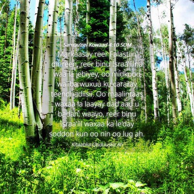 Picture 04 - Samuu'eel Kowaad 4:10 SOM - Markaasay reer Falastiin dirireen, reer binu - Bible Verse Picture
