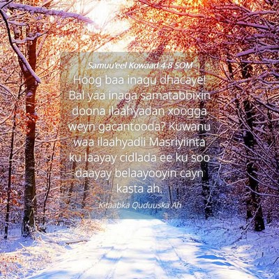 Picture 04 - Samuu'eel Kowaad 4:8 SOM - Hoog baa inagu dhacaye! Bal yaa inaga - Bible Verse Picture