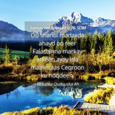 Picture 04 - Samuu'eel Kowaad 6:16 SOM - Oo shantii madaxda ahayd oo reer Falastiinna - Bible Verse Picture