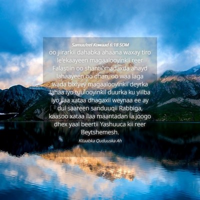 Picture 04 - Samuu'eel Kowaad 6:18 SOM - oo jiirarkii dahabka ahaana waxay tiro - Bible Verse Picture