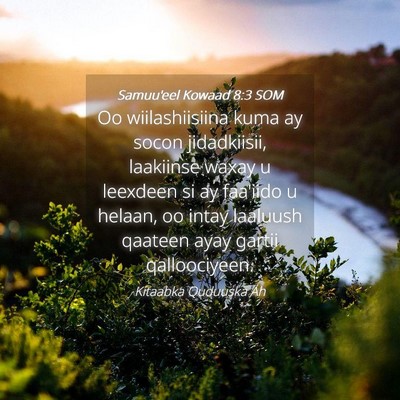 Picture 04 - Samuu'eel Kowaad 8:3 SOM - Oo wiilashiisiina kuma ay socon jidadkiisii, - Bible Verse Picture