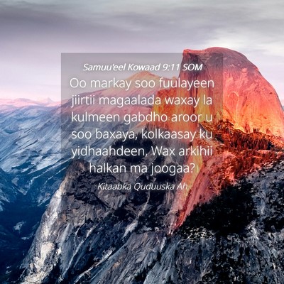 Picture 04 - Samuu'eel Kowaad 9:11 SOM - Oo markay soo fuulayeen jiirtii magaalada waxay - Bible Verse Picture