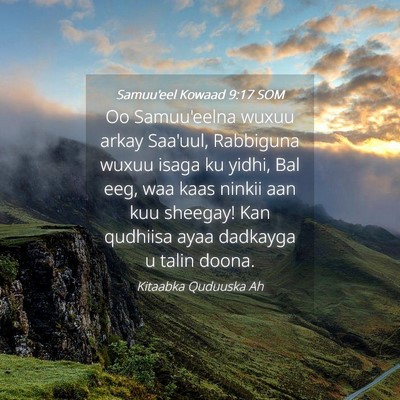 Picture 04 - Samuu'eel Kowaad 9:17 SOM - Oo Samuu'eelna wuxuu arkay Saa'uul, Rabbiguna - Bible Verse Picture