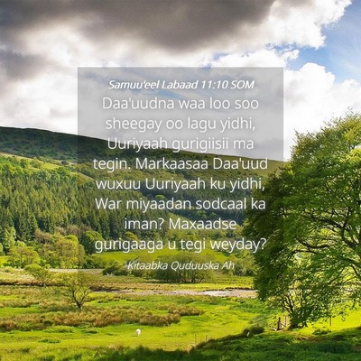Picture 04 - Samuu'eel Labaad 11:10 SOM - Daa'uudna waa loo soo sheegay oo lagu yidhi, - Bible Verse Picture