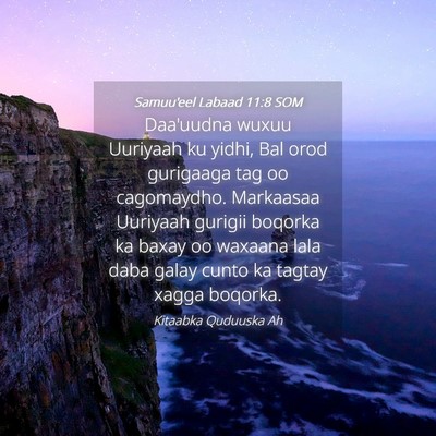 Picture 04 - Samuu'eel Labaad 11:8 SOM - Daa'uudna wuxuu Uuriyaah ku yidhi, Bal orod - Bible Verse Picture