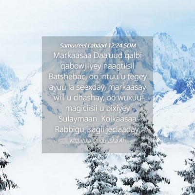 Picture 04 - Samuu'eel Labaad 12:24 SOM - Markaasaa Daa'uud qalbi qabowjiiyey naagtiisii - Bible Verse Picture