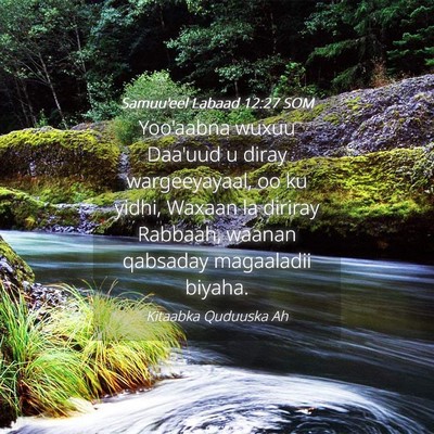 Picture 04 - Samuu'eel Labaad 12:27 SOM - Yoo'aabna wuxuu Daa'uud u diray wargeeyayaal, oo - Bible Verse Picture