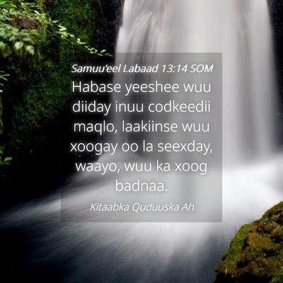 Picture 04 - Samuu'eel Labaad 13:14 SOM - Habase yeeshee wuu diiday inuu codkeedii maqlo, - Bible Verse Picture