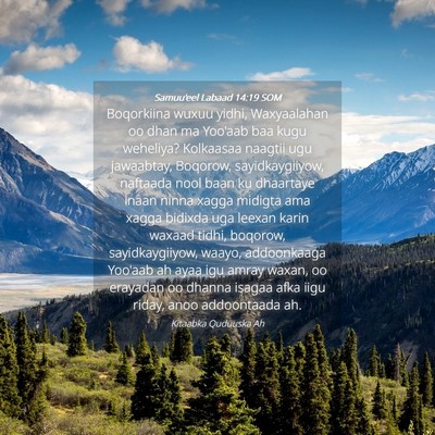 Picture 04 - Samuu'eel Labaad 14:19 SOM - Boqorkiina wuxuu yidhi, Waxyaalahan oo dhan ma - Bible Verse Picture