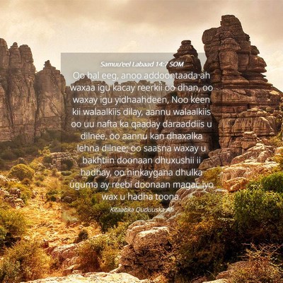 Picture 04 - Samuu'eel Labaad 14:7 SOM - Oo bal eeg, anoo addoontaada ah waxaa igu kacay - Bible Verse Picture