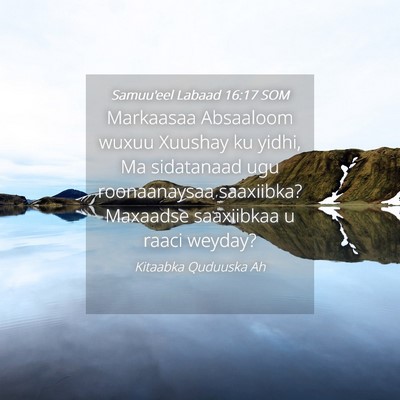 Picture 04 - Samuu'eel Labaad 16:17 SOM - Markaasaa Absaaloom wuxuu Xuushay ku yidhi, Ma - Bible Verse Picture