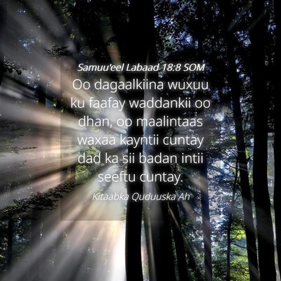 Picture 04 - Samuu'eel Labaad 18:8 SOM - Oo dagaalkiina wuxuu ku faafay waddankii oo dhan, - Bible Verse Picture