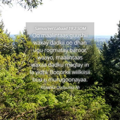 Picture 04 - Samuu'eel Labaad 19:2 SOM - Oo maalintaas guushii waxay dadkii oo dhan ugu - Bible Verse Picture