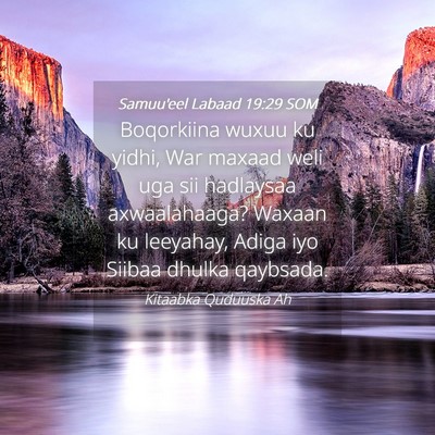 Picture 04 - Samuu'eel Labaad 19:29 SOM - Boqorkiina wuxuu ku yidhi, War maxaad weli uga - Bible Verse Picture