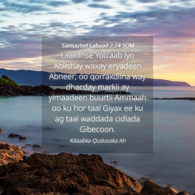 Picture 04 - Samuu'eel Labaad 2:24 SOM - Laakiinse Yoo'aab iyo Abiishay waxay eryadeen - Bible Verse Picture