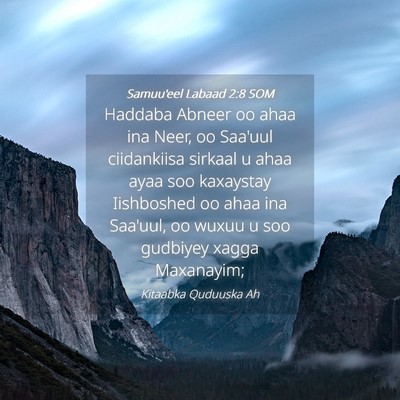 Picture 04 - Samuu'eel Labaad 2:8 SOM - Haddaba Abneer oo ahaa ina Neer, oo Saa'uul - Bible Verse Picture