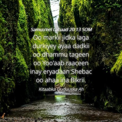 Picture 04 - Samuu'eel Labaad 20:13 SOM - Oo markii jidka laga durkiyey ayaa dadkii oo - Bible Verse Picture