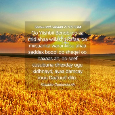 Picture 04 - Samuu'eel Labaad 21:16 SOM - Oo Yiishbii Benob, oo ka mid ahaa wiilashii - Bible Verse Picture