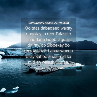 Picture 04 - Samuu'eel Labaad 21:18 SOM - Oo taas dabadeed waxay noqotay in reer Falastiin - Bible Verse Picture