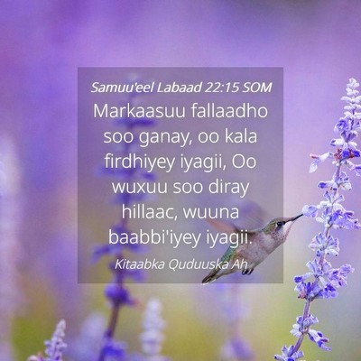 Picture 04 - Samuu'eel Labaad 22:15 SOM - Markaasuu fallaadho soo ganay, oo kala firdhiyey - Bible Verse Picture