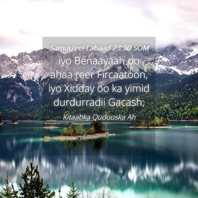 Picture 04 - Samuu'eel Labaad 23:30 SOM - iyo Benaayaah oo ahaa reer Fircaatoon, iyo Xidday - Bible Verse Picture