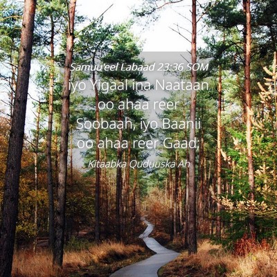 Picture 04 - Samuu'eel Labaad 23:36 SOM - iyo Yigaal ina Naataan oo ahaa reer Soobaah, iyo - Bible Verse Picture