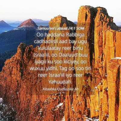 Picture 04 - Samuu'eel Labaad 24:1 SOM - Oo haddana Rabbiga cadhadiisii aad bay ugu - Bible Verse Picture