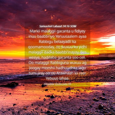 Picture 04 - Samuu'eel Labaad 24:16 SOM - Markii malaggii gacanta u fidiyey inuu baabbi'iyo - Bible Verse Picture