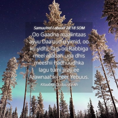 Picture 04 - Samuu'eel Labaad 24:18 SOM - Oo Gaadna maalintaas ayuu Daa'uud u yimid, oo ku - Bible Verse Picture