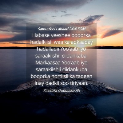 Picture 04 - Samuu'eel Labaad 24:4 SOM - Habase yeeshee boqorka hadalkiisii waa ka - Bible Verse Picture
