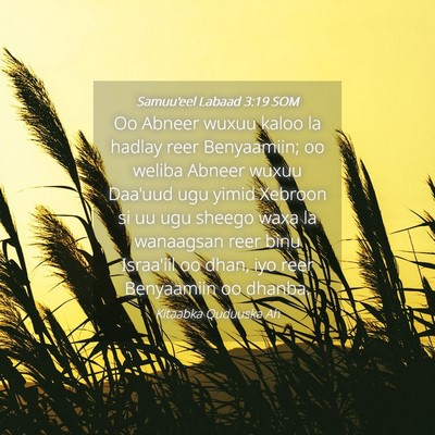 Picture 04 - Samuu'eel Labaad 3:19 SOM - Oo Abneer wuxuu kaloo la hadlay reer Benyaamiin; - Bible Verse Picture